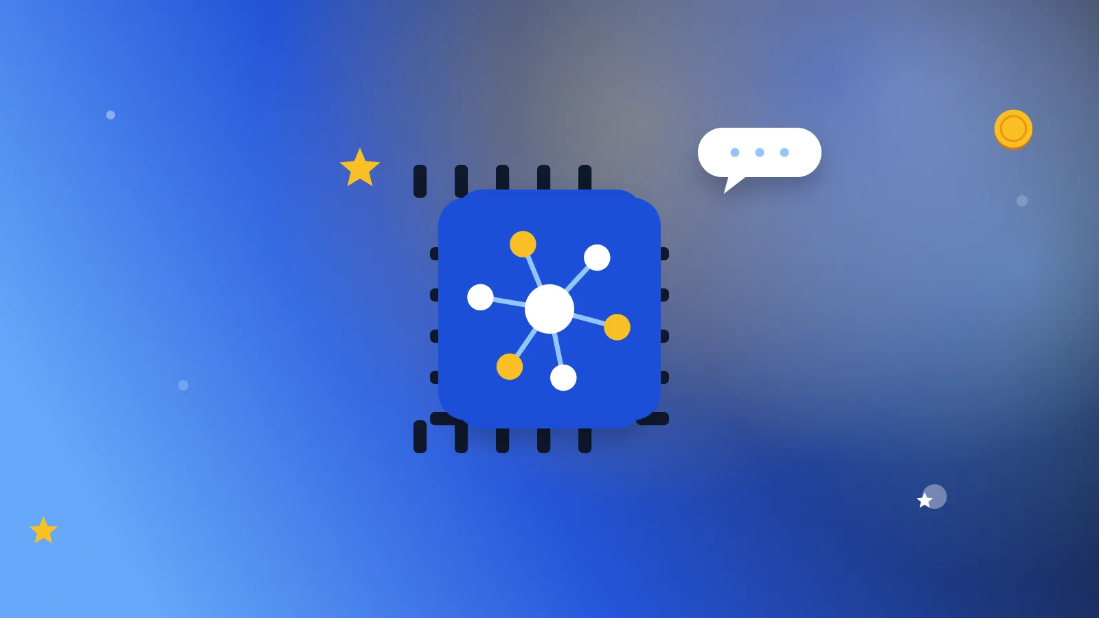 Illustration for “Microtasks and AI training jobs: where they pay and how much”: a chip with a network of nodes
