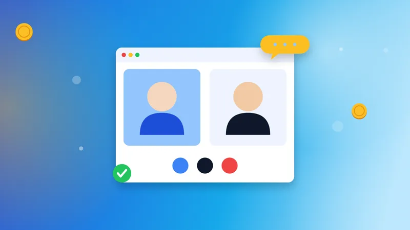 Illustration for “Paid interviews online: how much they pay in the US and how to get invited”: a video call between a researcher and a participant