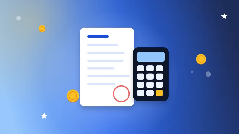 Illustration for “Paid research studies and taxes in the US: 1099 forms, what to report and how to keep records”: a tax form and a calculator